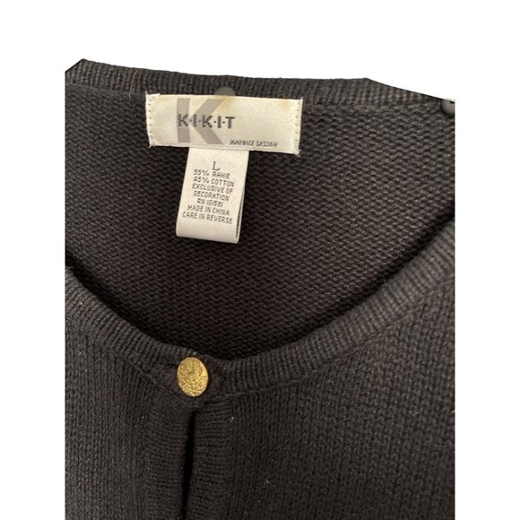 K.I.K.I.T Maurice Sasson Holiday Christmas Cardigan Sweater Vintage Stocking, Or - Picture 4 of 6